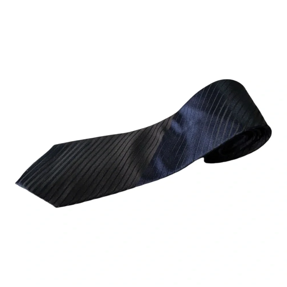 Saks Fifth Avenue Men’s Blue‎ and Black Silk Striped Tie